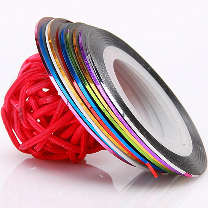 Striping Tape Nail - 10 rolos de fitas adesivas para
