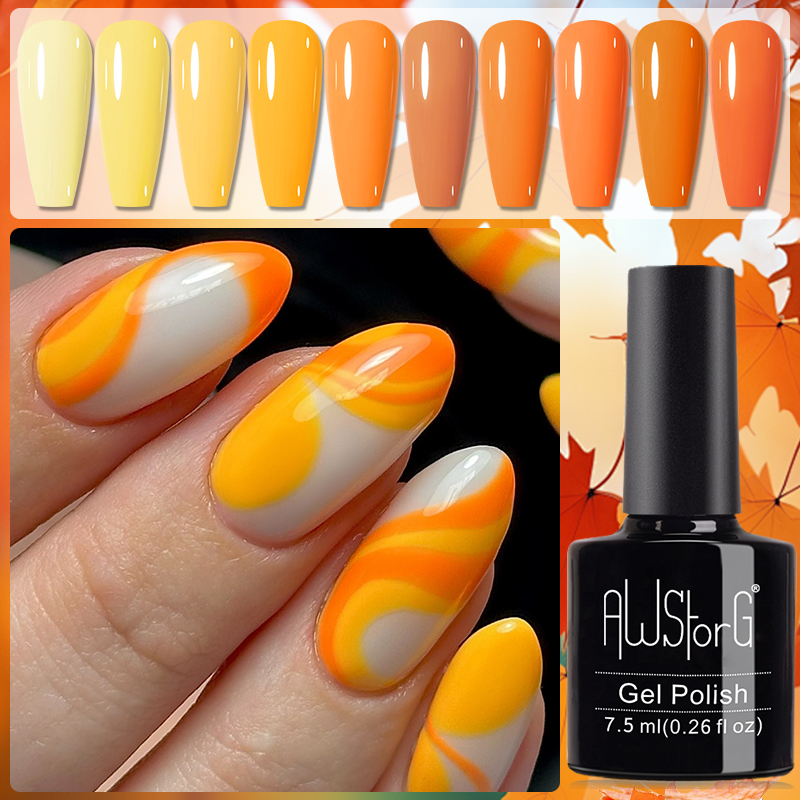 Nail Art Orange - AWStorG 7.5ml 10 Cores Esmalte em