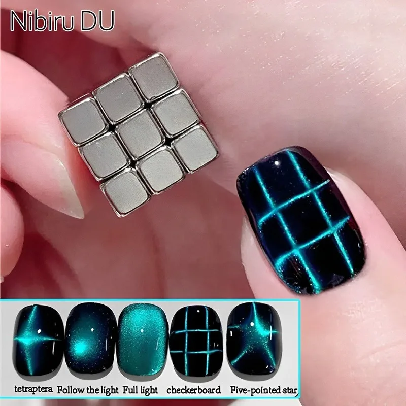 Striping Tape Nail - 27 pçs cubo magnético de olho