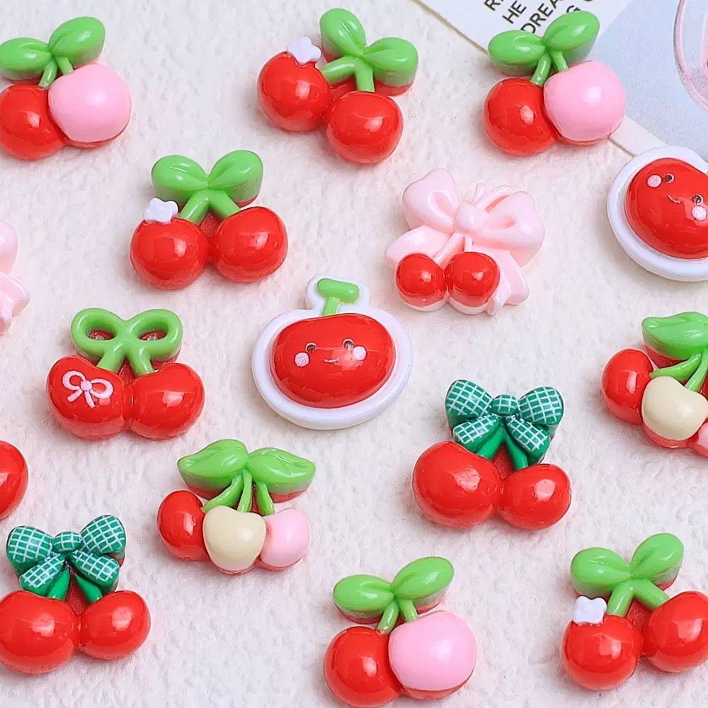 Nail Art Red Cherry - 20 pçs bonito mini dos desenhos