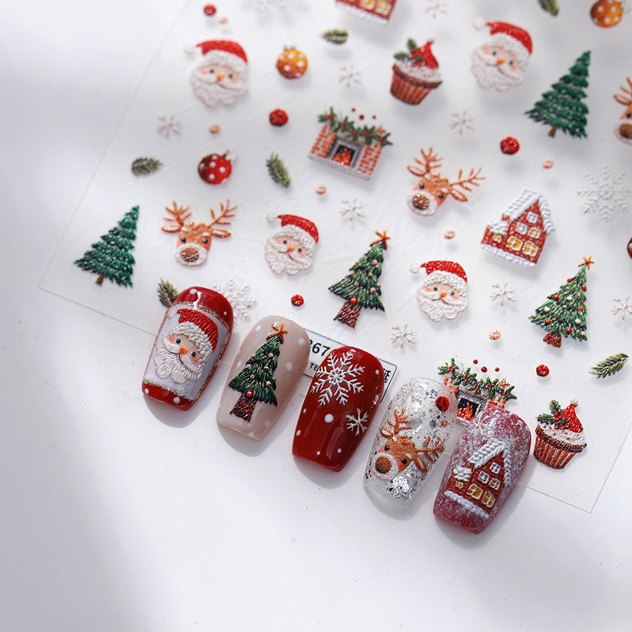 Nail Art Xmas Design - Adesivos de unhas fofos de urso