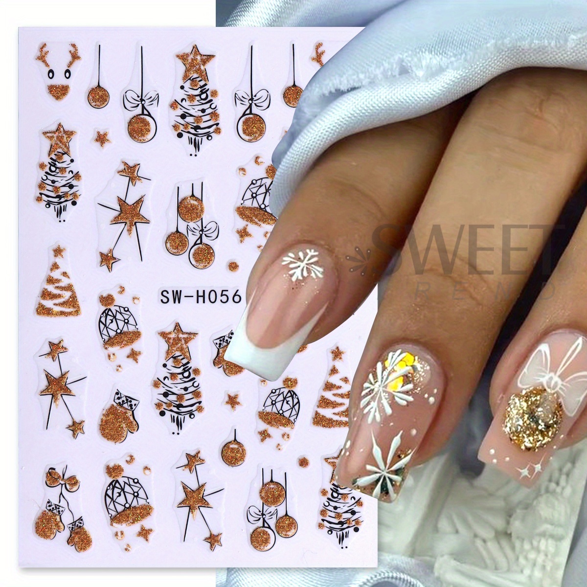 2 pçs lindo brilhante natal ar - Nail Art Xmas Design avaliação e preço