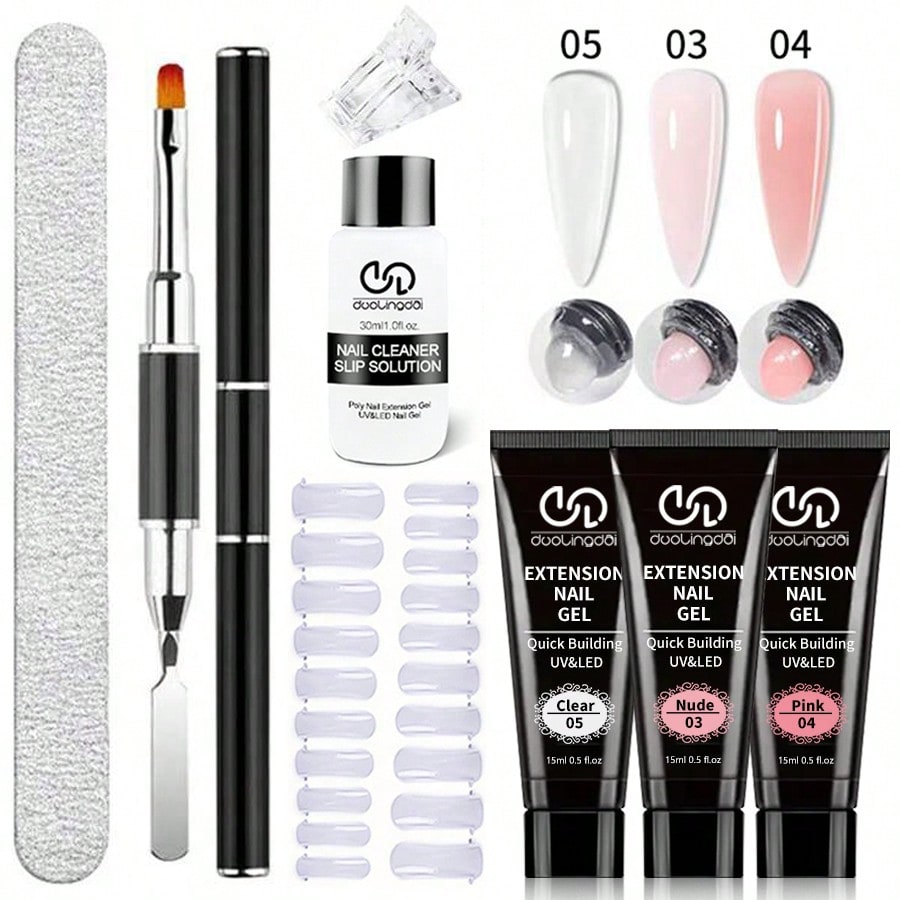 8 Pçs/set Poly Extensão Gel Co - Acrylic Powder Clear avaliação e preço
