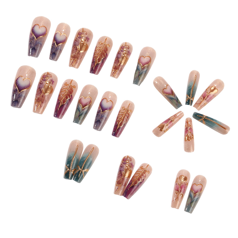 24 pçs/set 3D unhas falsas par - Nail Art Orange avaliação e preço