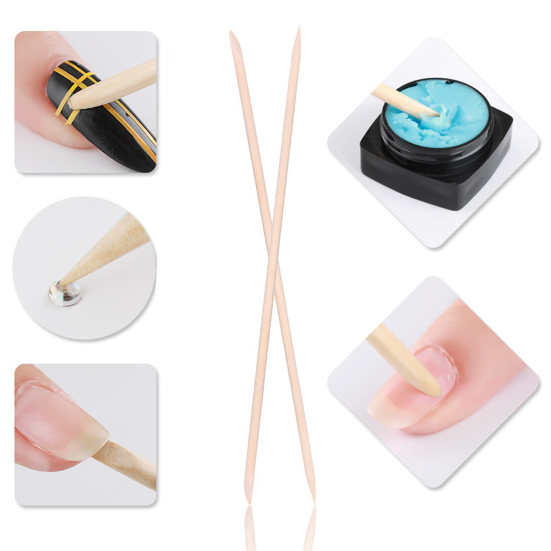 50/100 pçs/lote vara de madeir - Nail Art Orange avaliação e preço