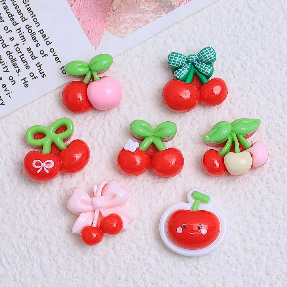20 pçs bonito mini dos desenho - Nail Art Red Cherry avaliação e preço
