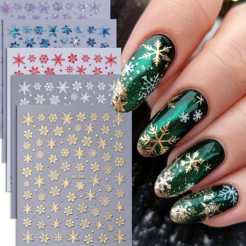 5 peças adesivos de unhas estr - Nail Art Xmas Design avaliação e preço