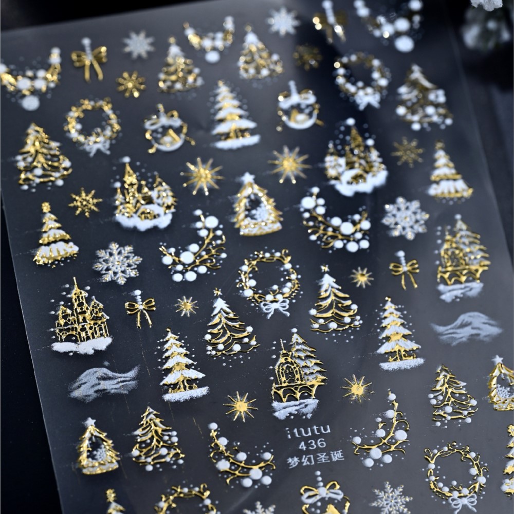 5d em relevo castelo de ouro/g - Nail Art Xmas Design avaliação e preço