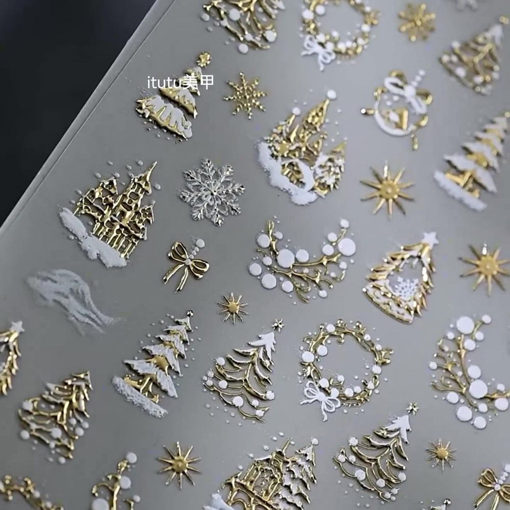 5d em relevo castelo de ouro/g - Nail Art Xmas Design avaliação e preço