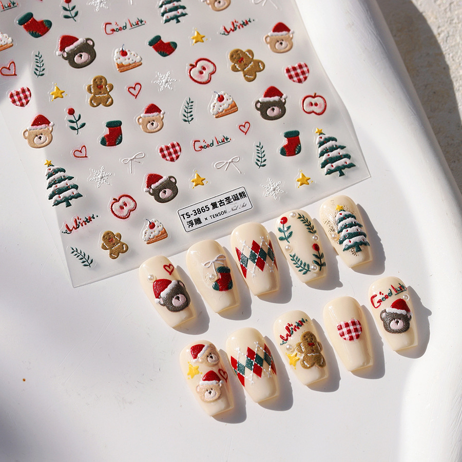 Adesivos de unhas fofos de urs - Nail Art Xmas Design avaliação e preço