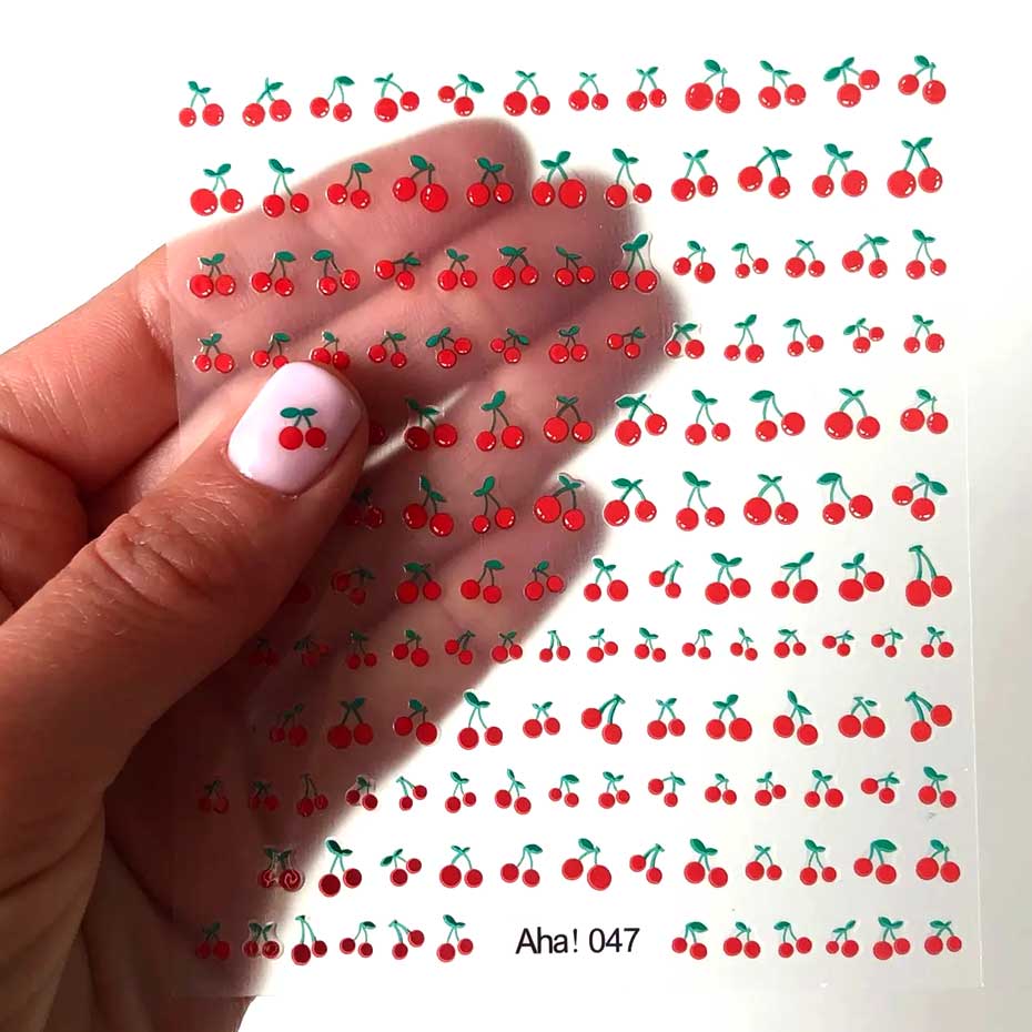 1 folha 3d doce cereja fruta a - Nail Art Red Cherry avaliação e preço