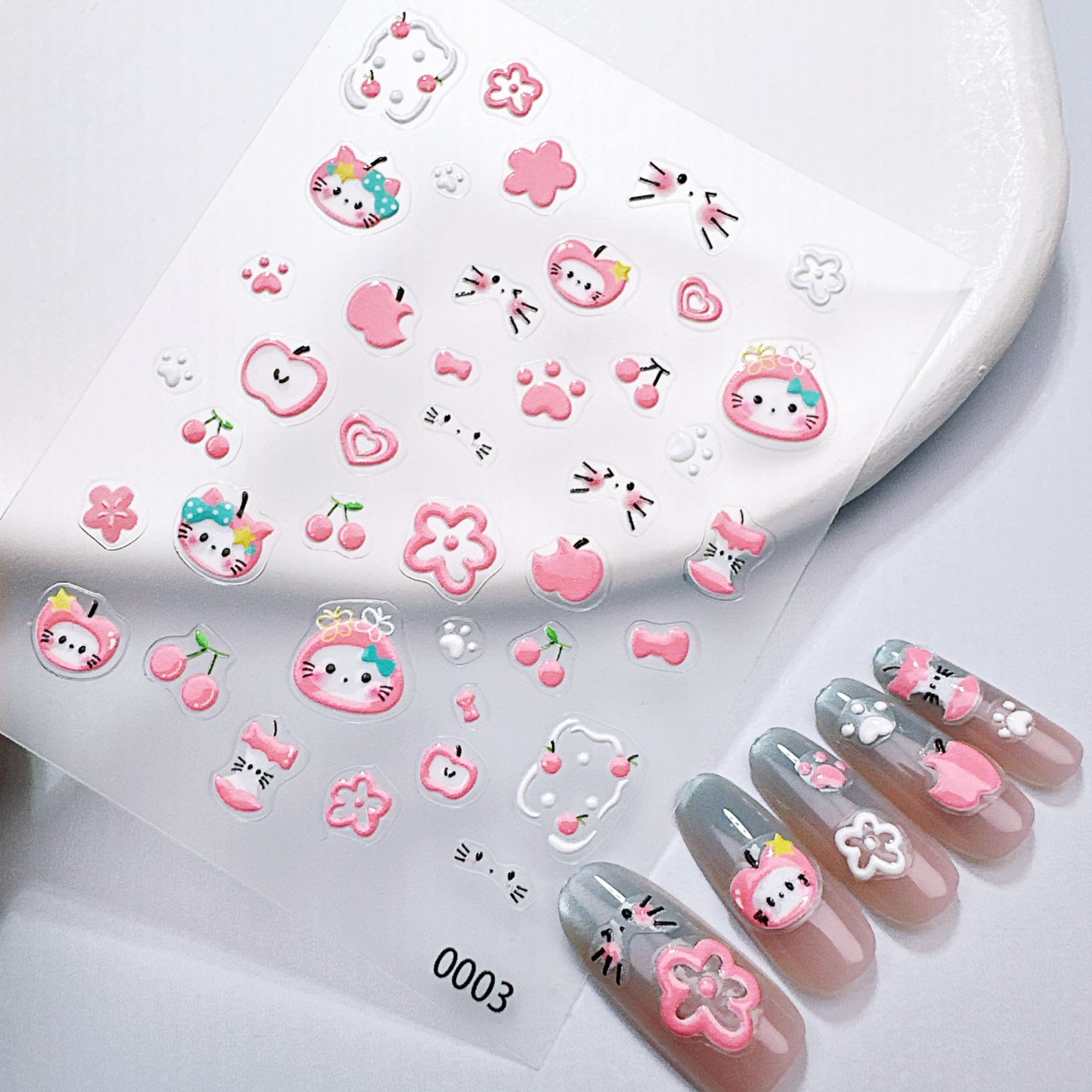 1Pç Adesivos de Unha de Gatinh - Nail Art Red Cherry avaliação e preço