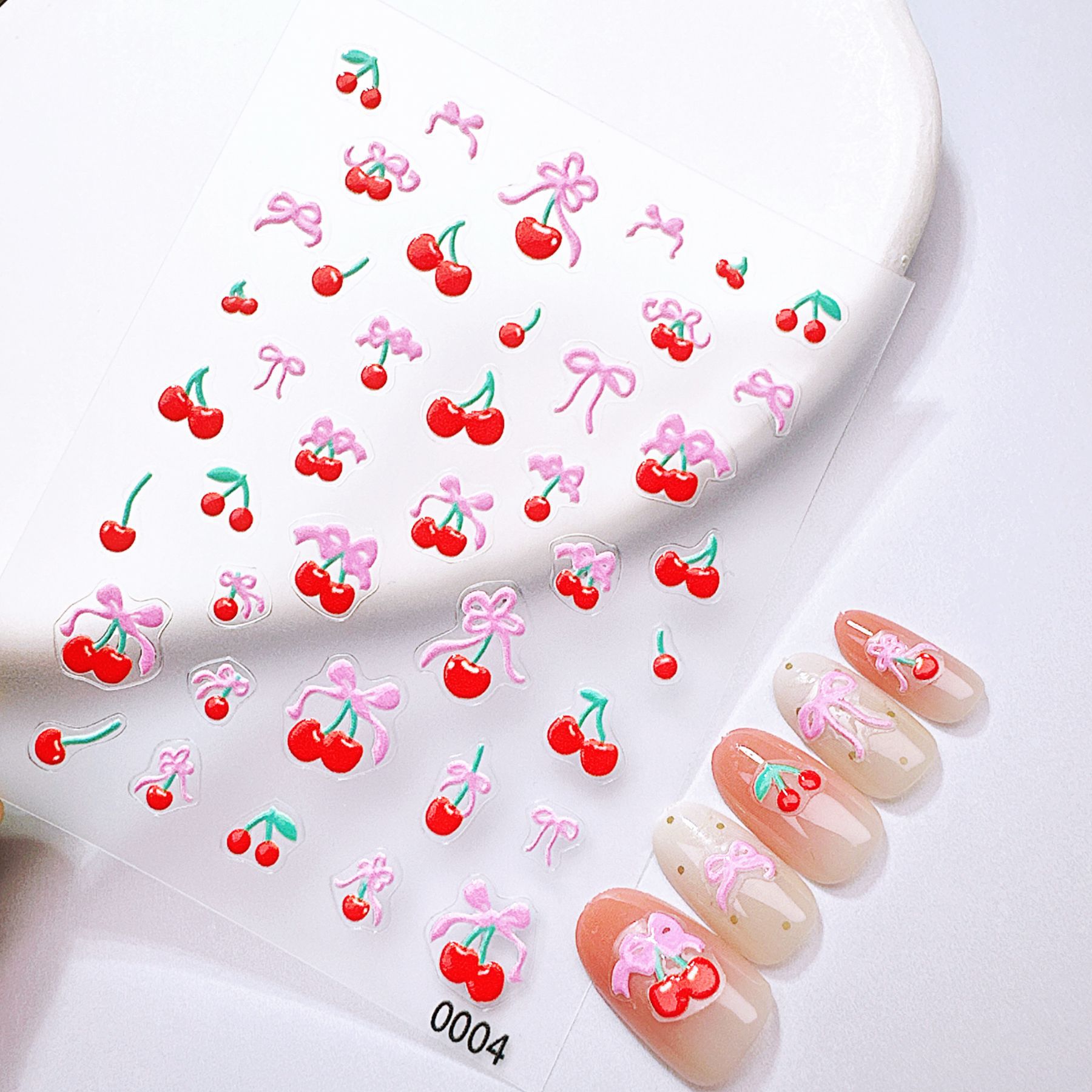 1Pç Adesivos de Unha de Gatinh - Nail Art Red Cherry avaliação e preço